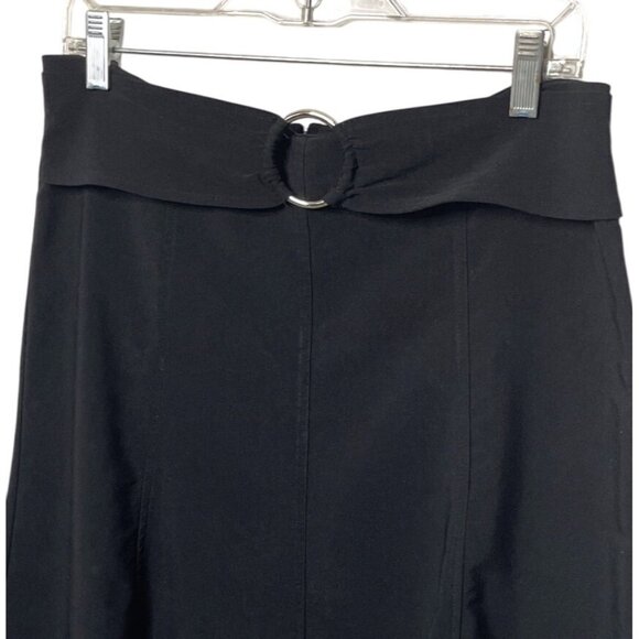 90's Y2K Vintage Spring Street Black A-Line Skirt Silver Tone Ring Detail Sz 11 - Picture 6 of 6